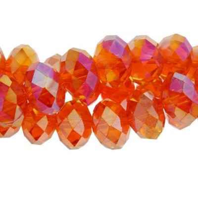 Chinese Crystal Rondelle Bead Strand, Tangerine AB, 9x12mm,about 36 beads