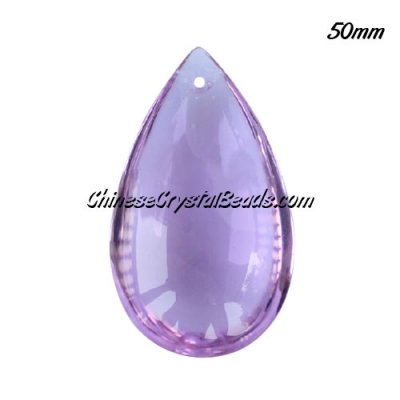 50x28mm Big Crystal beads Curtain drop Smooth surface pendant, Lt. violet, hole: 1.5mm