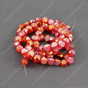 6mm Bread crystal beads long strand, light siam AB, about 100pcs per strand