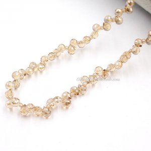 98 beads 6mm Strawberry Crystal Beads, Silver Champagne light