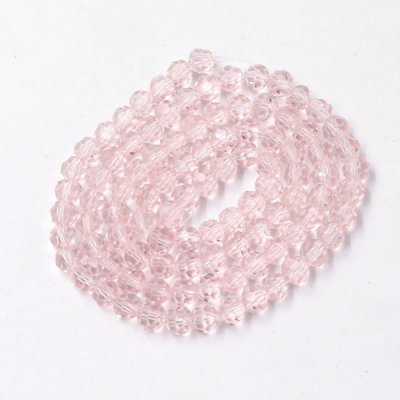 Chinese Crystal 4mm Long Round Bead Strand, light pink, about 95 beads