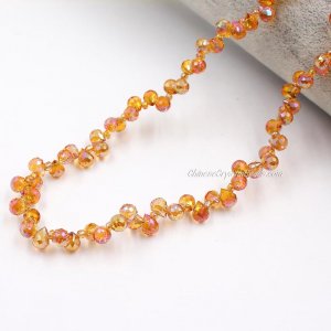 98 beads 6mm Strawberry Crystal Beads, orange light