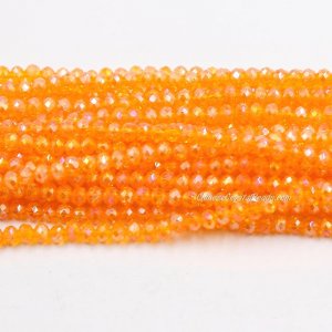 130Pcs 2.5x3.5mm Chinese Crystal Rondelle Beads, sun AB 2