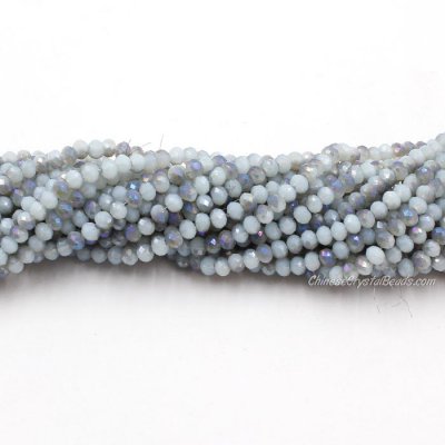 130 beads 3x4mm crystal rondelle beads opal half blue light