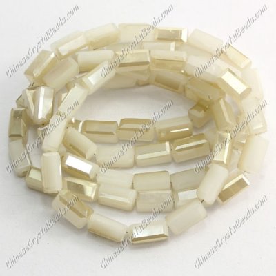 cuboid crystal beads, 4x4x8mm, #001, 70pcs per strand