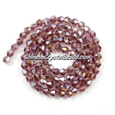 Chinese Crystal 4mm Bicone Bead Strand, Amethyst AB, about 120 beads