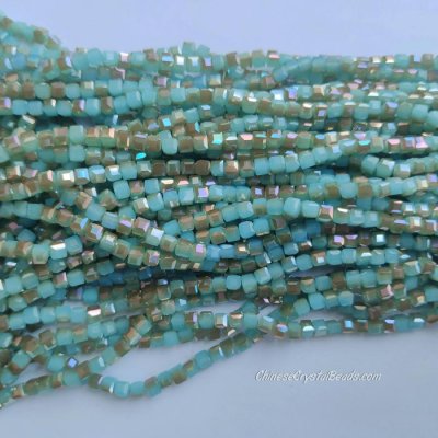 4mm Cube Crystal beads about 95Pcs, 017