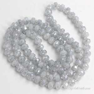80pcs gray and blue light 5x8mm angular crystal beads