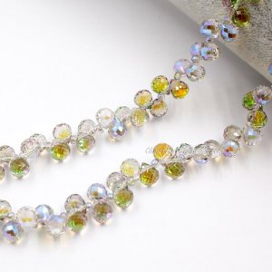98 beads 8mm Strawberry Crystal Beads, Fantasy green Violet