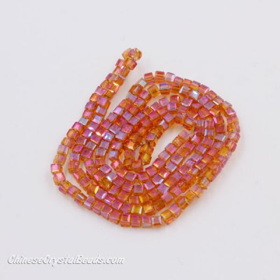 180pcs 2mm Cube Crystal Beads, opaque color 12