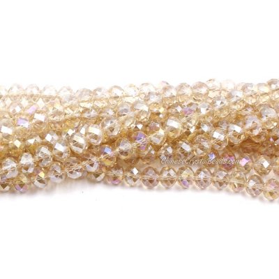 70 pieces 8x10mm Crystal Rondelle Bead,S. Champagne AB