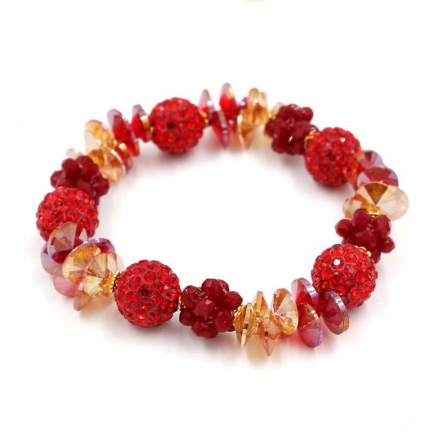 Red crystal bracelet DIY kits - Click Image to Close