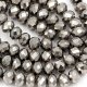 70 pieces 8x10mm 70Pcs Chinese Crystal Rondelle Strand, silver