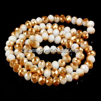 4x6mm Chinese Crystal Rondelle Beads, opaque white yellow about 95 Pcs