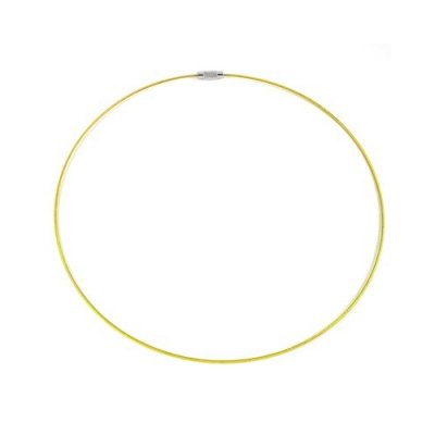 Yellow Steel Wire Choker Necklace
