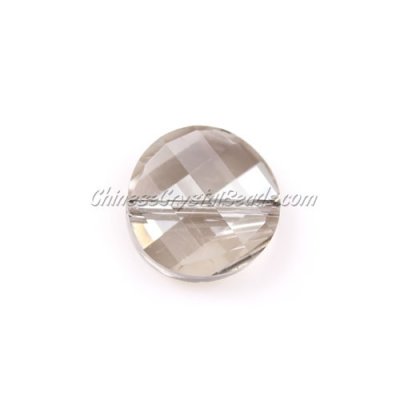 Crystal Twist Bead Strand, 14mm, Silver Shade, 10 beads