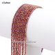 210Pcs 1.5x2mm rondelle crystal beads, red rainbow, with Polyester thread