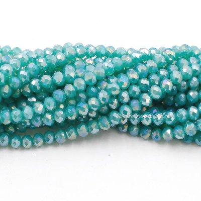 4x6mm opal Turquoise AB Chinese Crystal Rondelle Beads about 95 beads