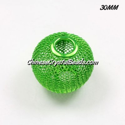 30mm green Mesh Bead, Basketball Wives, 1 pieces