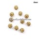 10Pcs 6mm clay pave disco beads, hole: 1mm, champagne
