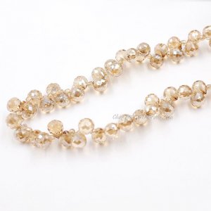 98 beads 8mm Strawberry Crystal Beads, Gold Champagne light
