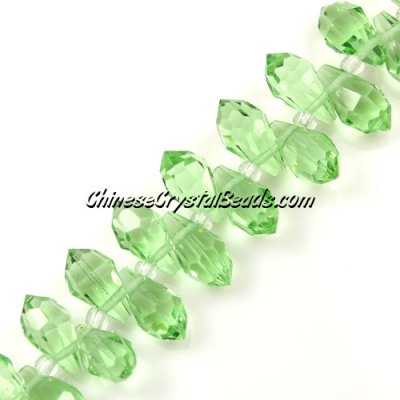 Chinese Crystal Briolette Bead Strand, lime green, 6x10mm, 20 beads