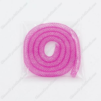 DIY Mesh Bracelet soft nylon fishnet tube, fuchsia, width:4mm, 40cm