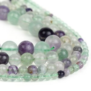 Natural Fluorite Bead Strand, Smooth Round Wholesale 4mm 6mm 8mm 10mm 12mm Full 15.5 inch Strand
