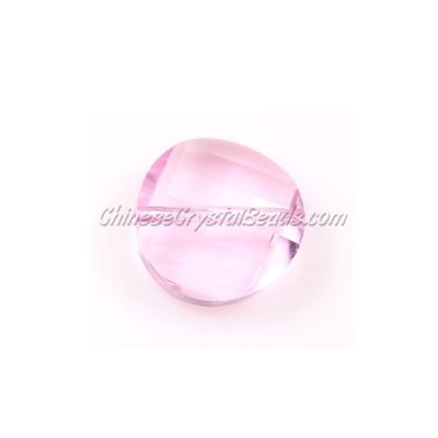 Crystal Twist Bead Strand, 14mm, light Pink, 10 beads