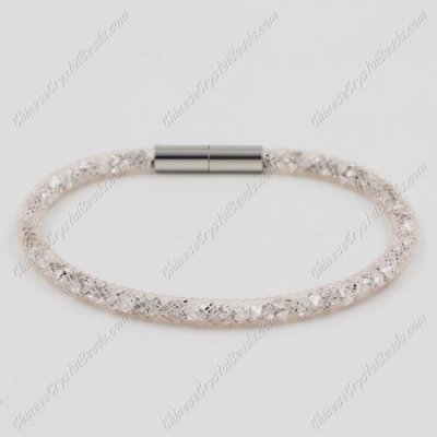Stardust Mesh Bracelet, width:5mm, champagne mesh and Rhinestone