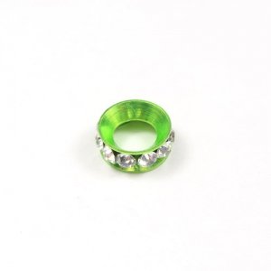 12mm copper baking finish Rondelle spacer,7mm hole, lime green, 1 piece