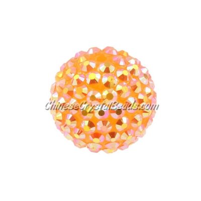 22mm Chinese Acrylic Crystal Disco Bead, orange AB, 1 bead