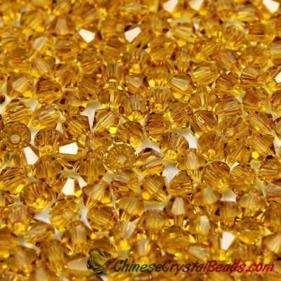 700pcs Chinese Crystal 4mm Bicone Beads, topaz, AAA quality