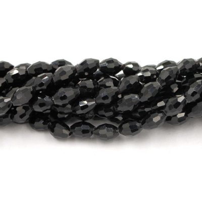6x9mm 70Pcs Chinese Barrel Shaped crystal beads, black