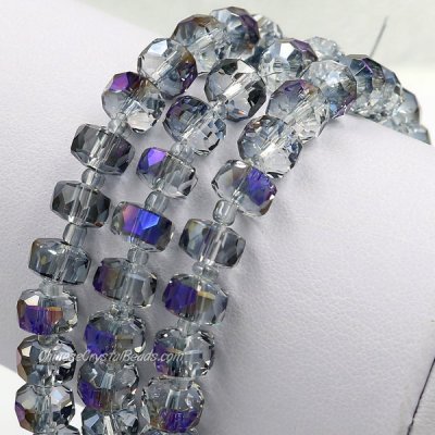80pcs half purple 5x8mm angular crystal beads