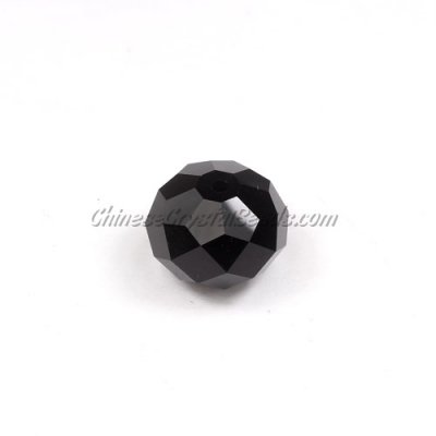 Chinese Crystal Rondelle Beads, black, 12x16mm ,16 beads