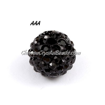 10Pcs 10mm high quality Pave beads, Shining, Black