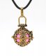 Rose Flower Harmony Ball Pendant Women Necklace with 30 inchChain For Pregnant Women, antique copper plated brass, 1pc