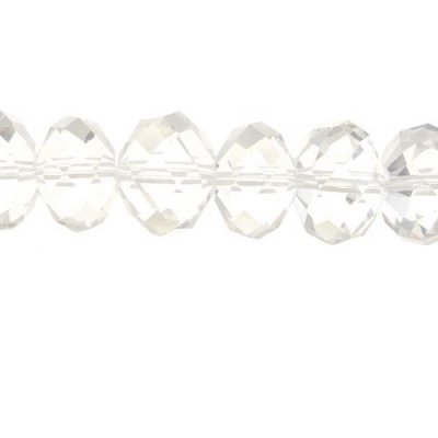 Chinese crystal rondelle beads 9x12mm , clear , about 36 beads