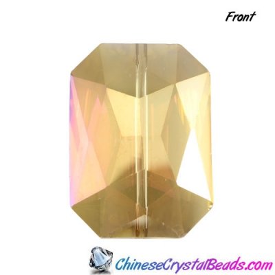 Chinese Crystal Faceted Rectangle Pendant yellow light, 24x33mm, 1pcs