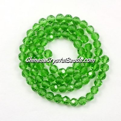 Chinese Crystal 4mm Long Round Bead Strand, fern green, about 100 beads