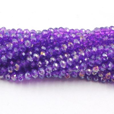 4x6mm Paint Purple AB Chinese Crystal Rondelle Beads about 95 beads