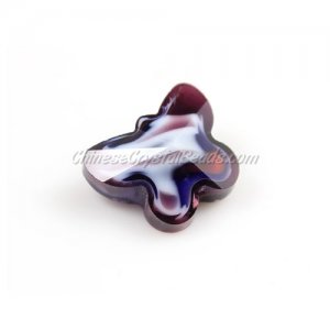 Millefiori Crystal Butterfly Beads, purple, 12x14mm , 10 beads