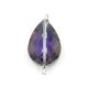 Tear Drop shape Faceted Crystal Pendants Necklace Connectors, 12x33mm, purple light, 1 pc
