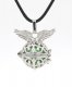 Angel wings Harmony Ball Pendant Women Necklace with 30 inchChain For Pregnant Women, platinum plated brass, 1pc
