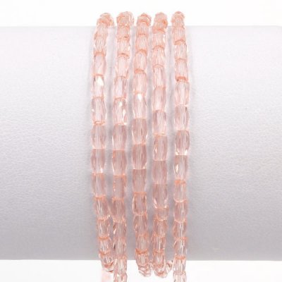 cuboid crystal beads, 2x2x5mm, rosaline, 95pcs per strand