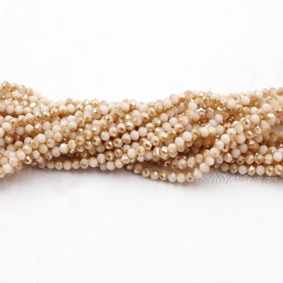 130 beads 3x4mm crystal rondelle beads White Opaque Half Brown
