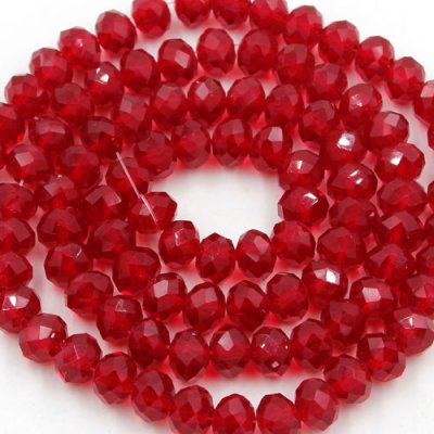 Chinese Crystal Rondelle Bead Strand, dark Siam, 6x8mm , about 72 beads
