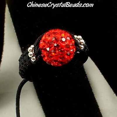 Pave Rings, 10mm Red Clay disco beads, 1 pcs