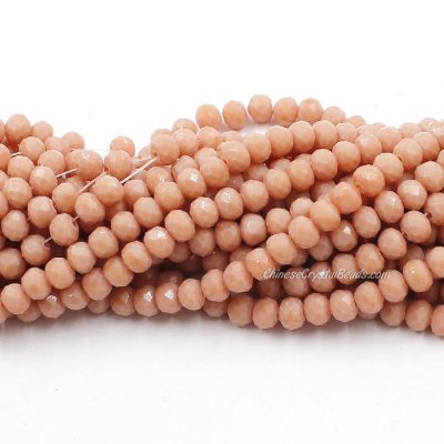 4x6mm Opaque lt.Khaki2 Chinese Crystal Rondelle Beads about 95 beads